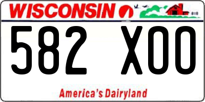 WI license plate 582XOO