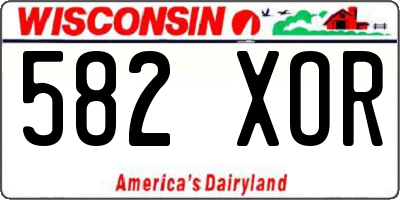 WI license plate 582XOR