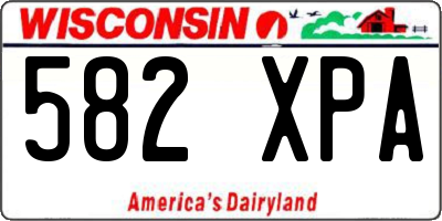 WI license plate 582XPA