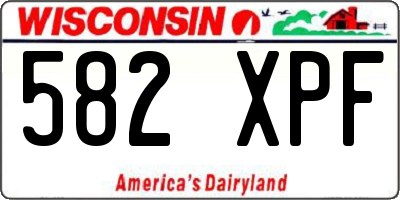 WI license plate 582XPF