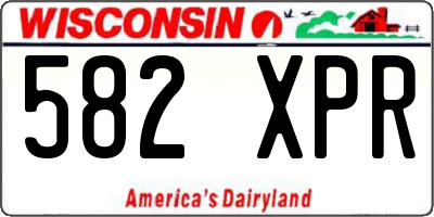 WI license plate 582XPR