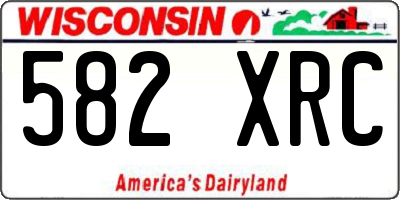 WI license plate 582XRC