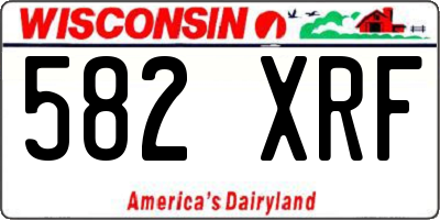 WI license plate 582XRF