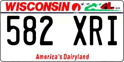 WI license plate 582XRI