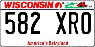 WI license plate 582XRO