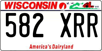 WI license plate 582XRR