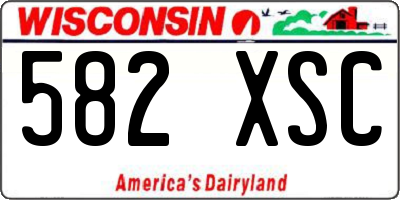 WI license plate 582XSC