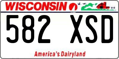 WI license plate 582XSD