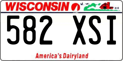 WI license plate 582XSI