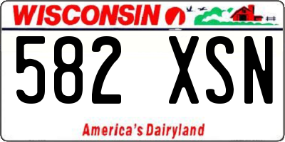 WI license plate 582XSN