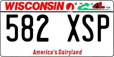 WI license plate 582XSP