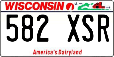 WI license plate 582XSR