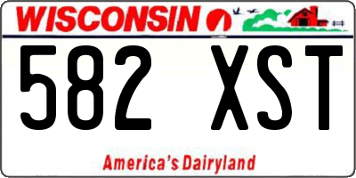 WI license plate 582XST
