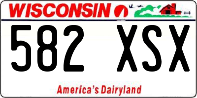 WI license plate 582XSX