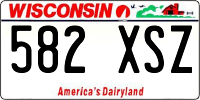 WI license plate 582XSZ
