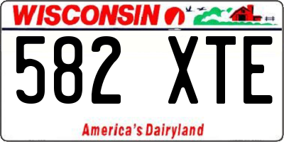 WI license plate 582XTE