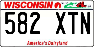 WI license plate 582XTN
