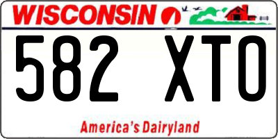 WI license plate 582XTO