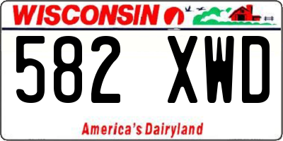WI license plate 582XWD