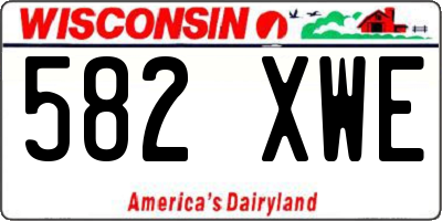 WI license plate 582XWE