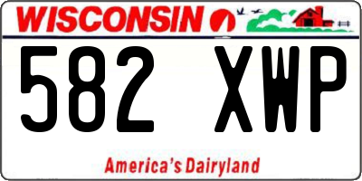 WI license plate 582XWP