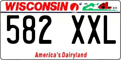 WI license plate 582XXL