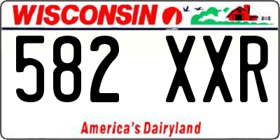 WI license plate 582XXR