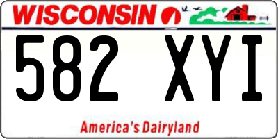 WI license plate 582XYI