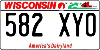 WI license plate 582XYO