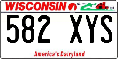 WI license plate 582XYS