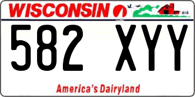 WI license plate 582XYY