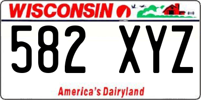 WI license plate 582XYZ