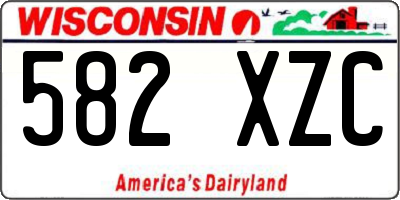 WI license plate 582XZC