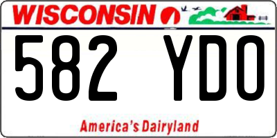 WI license plate 582YDO