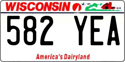 WI license plate 582YEA