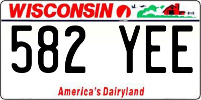 WI license plate 582YEE