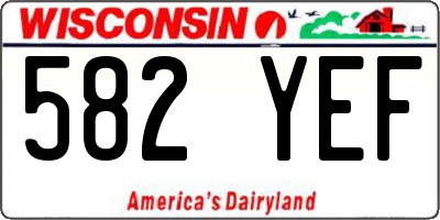 WI license plate 582YEF