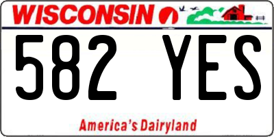 WI license plate 582YES
