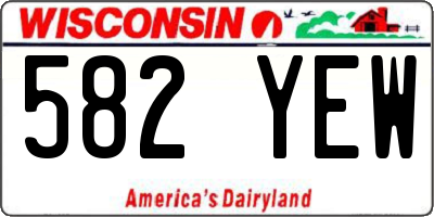 WI license plate 582YEW