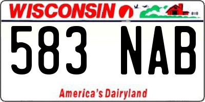 WI license plate 583NAB