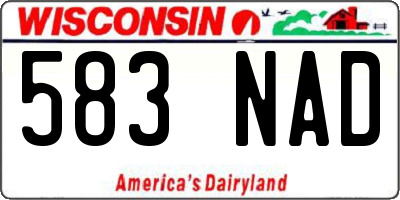 WI license plate 583NAD