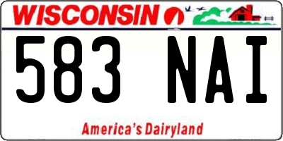 WI license plate 583NAI