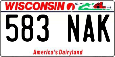 WI license plate 583NAK