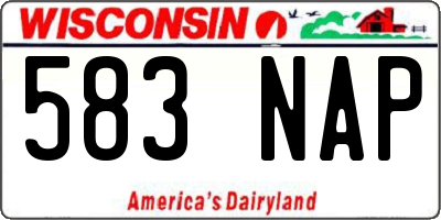 WI license plate 583NAP