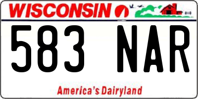 WI license plate 583NAR