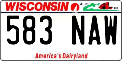 WI license plate 583NAW