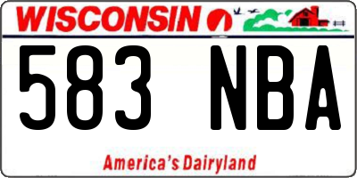 WI license plate 583NBA