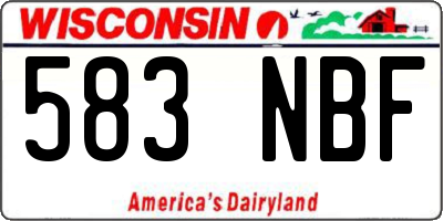WI license plate 583NBF