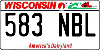 WI license plate 583NBL