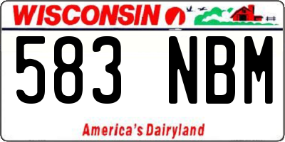WI license plate 583NBM